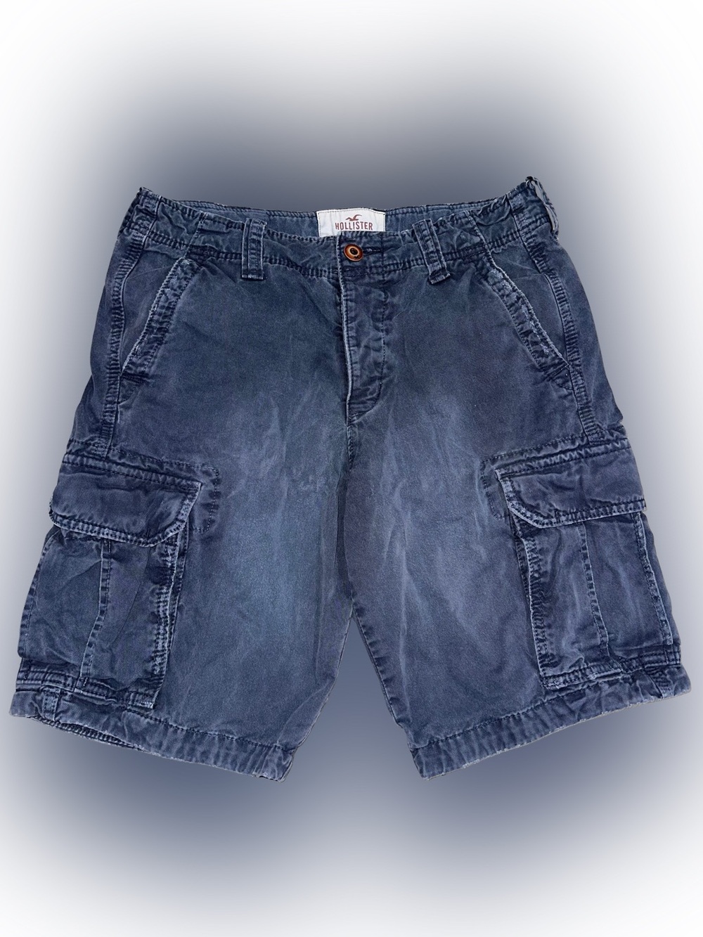 Hollister y2k Navy Cargo Shorts Men’s Size 31 Cotton Utility Casual